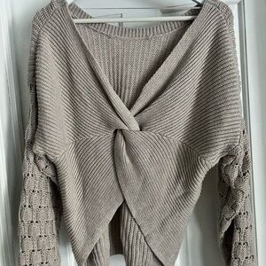 Express Women's Taupe Knit Sweater